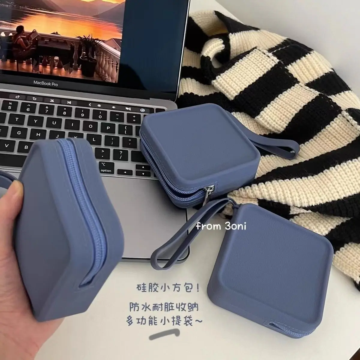 Silicone Small Square Bag Large Capacity Portable Carry On Bag Storage Bag Lipstick Headphones Coin Purse