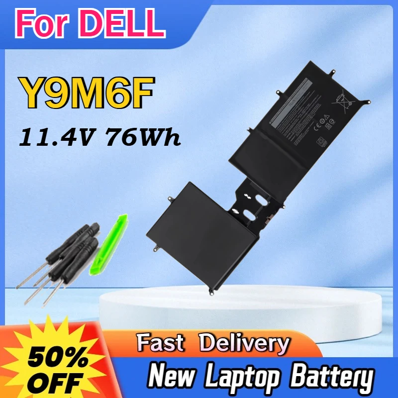 

Y9M6F 08K84Y Laptop Battery 11.4V 76Wh For DELL Alienware M15 R2 P87F ALW15M-D4736W/D4501B, M15 R2 C7XD9 R4958W P41E001 P87F001