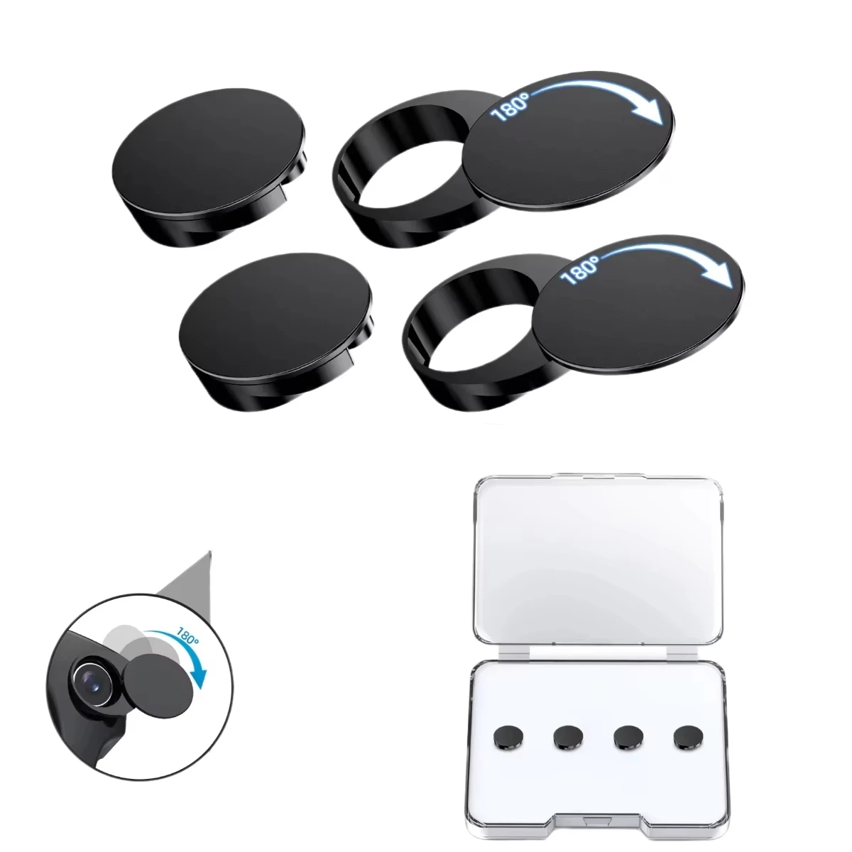 4/6Pcs LED Light Privacy Cover for Ray-Ban Meta Smart Glasses Rotating Camera Lens Shutter for Wayfarer/Skyler/Headliner Gen1&2 image 2
