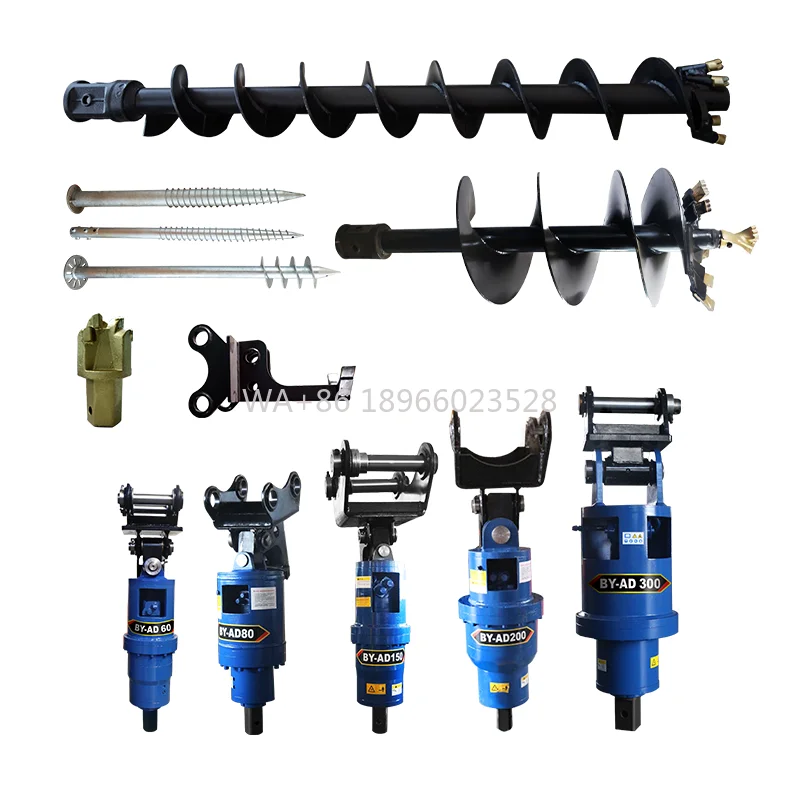 Taladro de tierra compatible con excavadora con motor como componente central