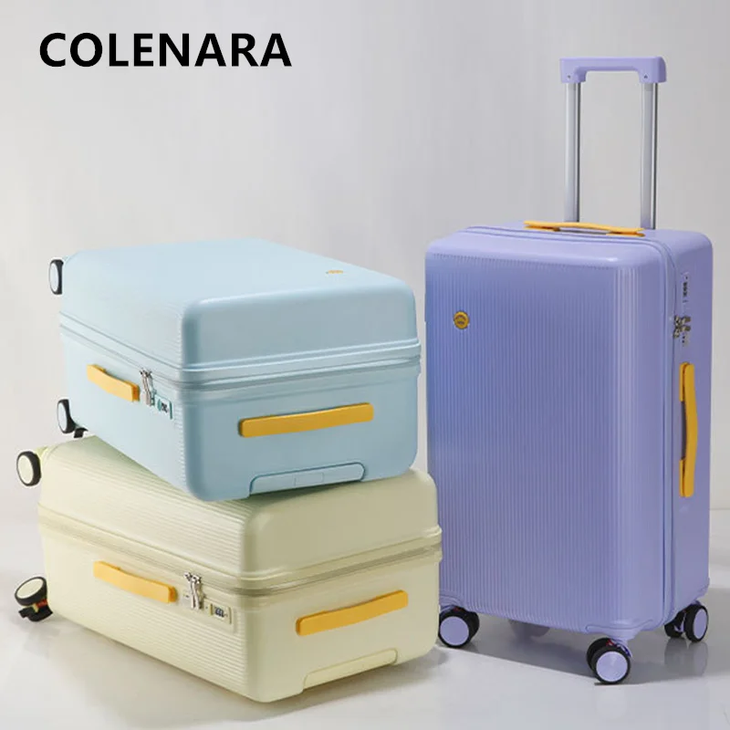 COLENARA حقيبة عالية الجودة 20 بوصة صندوق الصعود 22 "24" سعة كبيرة حقيبة تروللي بعجلات 26 "28 بوصة ABS + PC أمتعة المقصورة للرجال