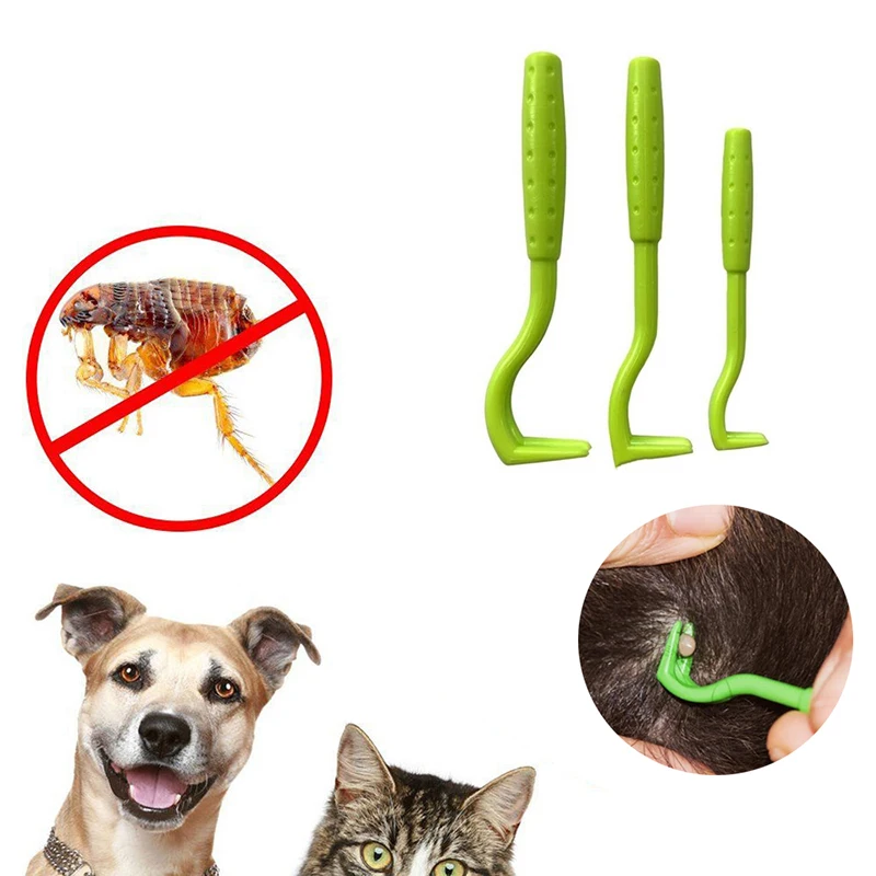 

3pcs Dog Tick Clip Pet Flea Removal Tool Cat Lice Remover Hook Pet Grooming Supplies Kitten Comb Puppy Cleaning Supplies Tools