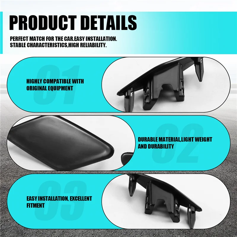 

A99F-For VW Passat B8 2017 2018 2019 Auto Front Bumper Headlight Washer Cover Cap 3G0807937A 3G0807938A