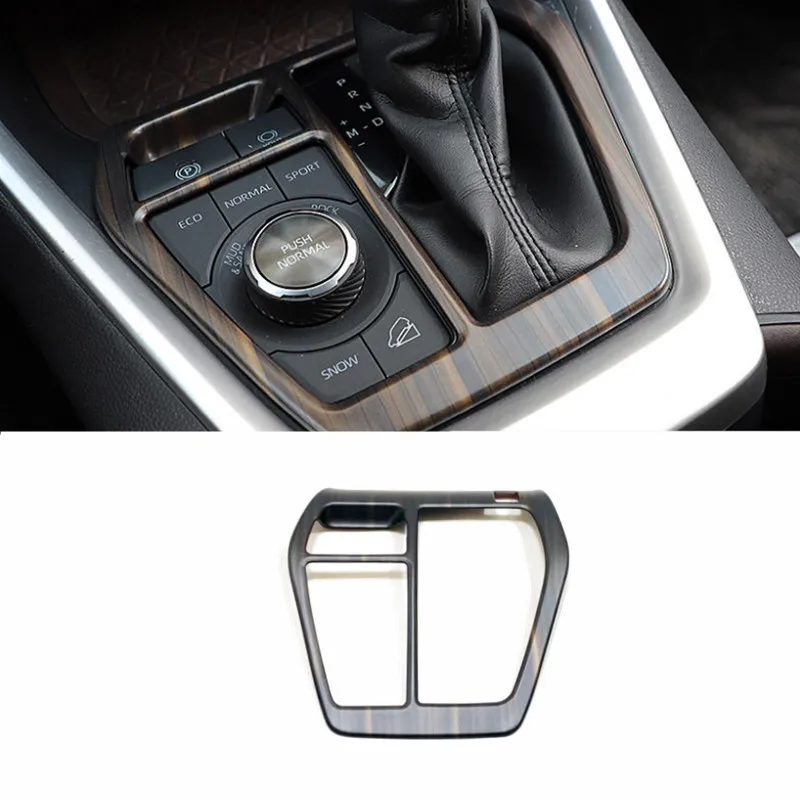 For Toyota RAV4 2019-2021 Instrument Console Gear Water Cup Cover Air Vent Trims Car Interior Peach Wood Decoration Accessories