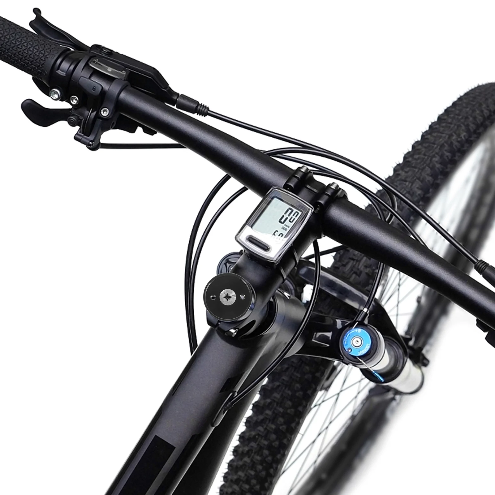 

2Pcs Bicycle Stem Headset Top Cap Mount Lightweight Aluminum Alloy Holder Compatible Edge Cycling Computer Camera