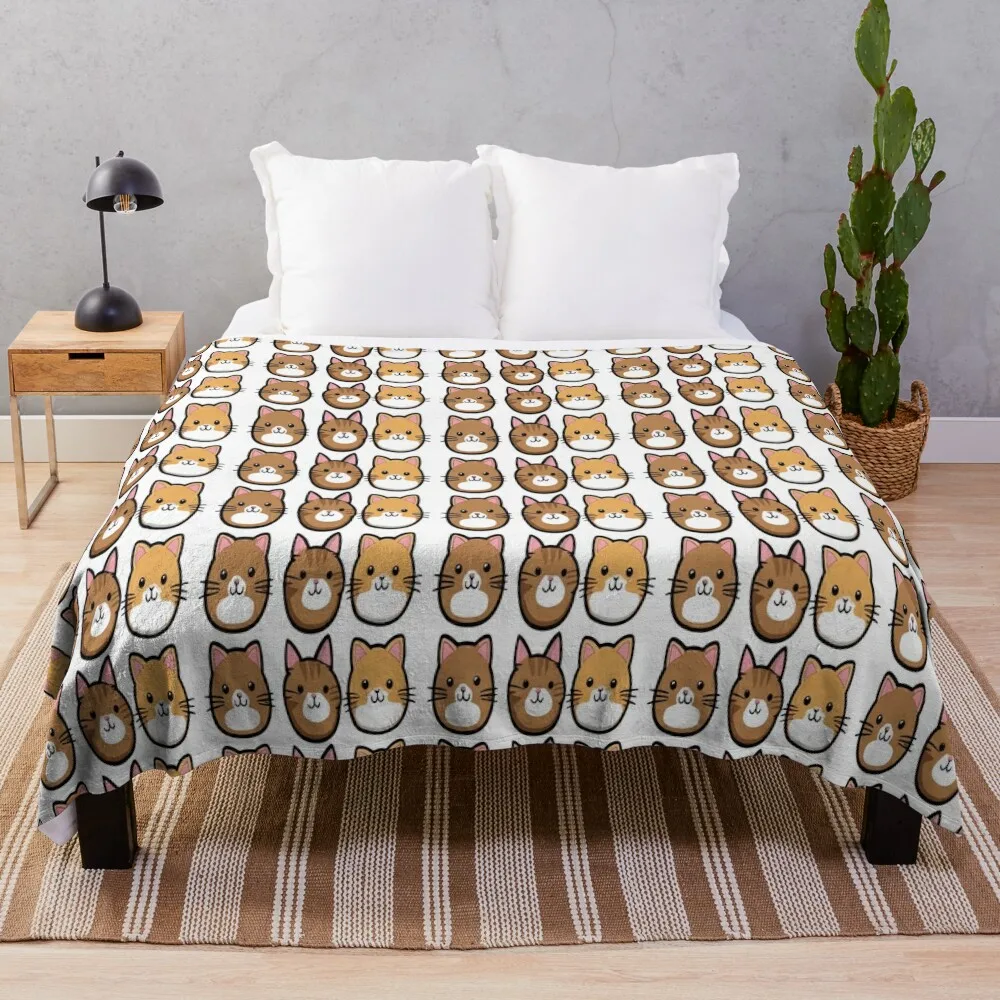 

Beautiful Cute Cat Faces Kitten Throw Blanket Warm Baby Camping Blankets