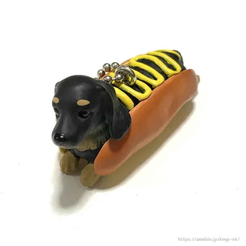 BANDAI Japan Gashapon Figure Anime Cute Bread Sausage Dog Keychain Kawaii Capsule Toys Figurine Christmas Gift