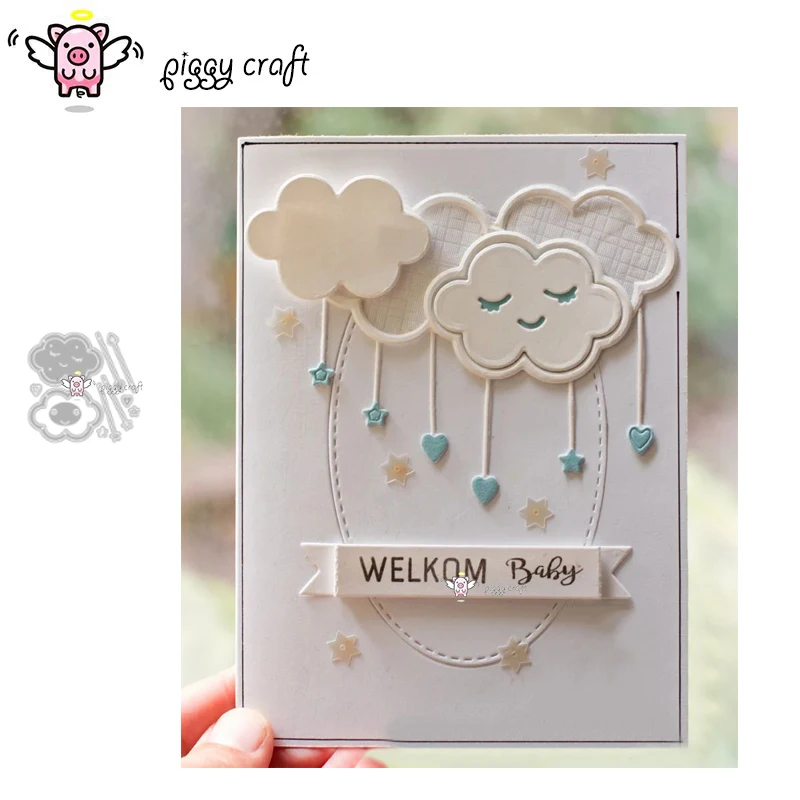 Piggy Craft metal cutting dies cut die mold Cloud decoration Scrapbook paper craft knife mould blade punch stencils dies