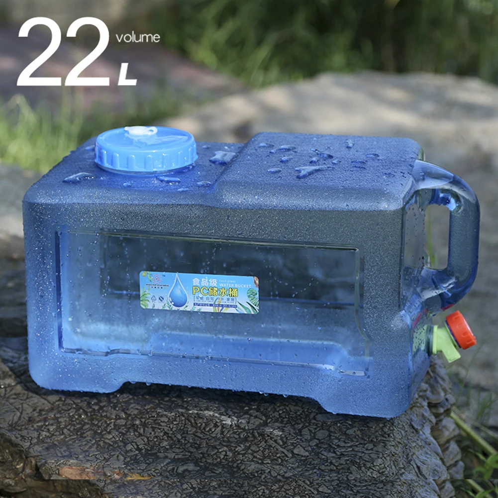 18/20/22L Water Carrier Tank Food Grade Pure Water Canister Large-Capacity with Faucet Outdoor Accessories for Hiking Fishing