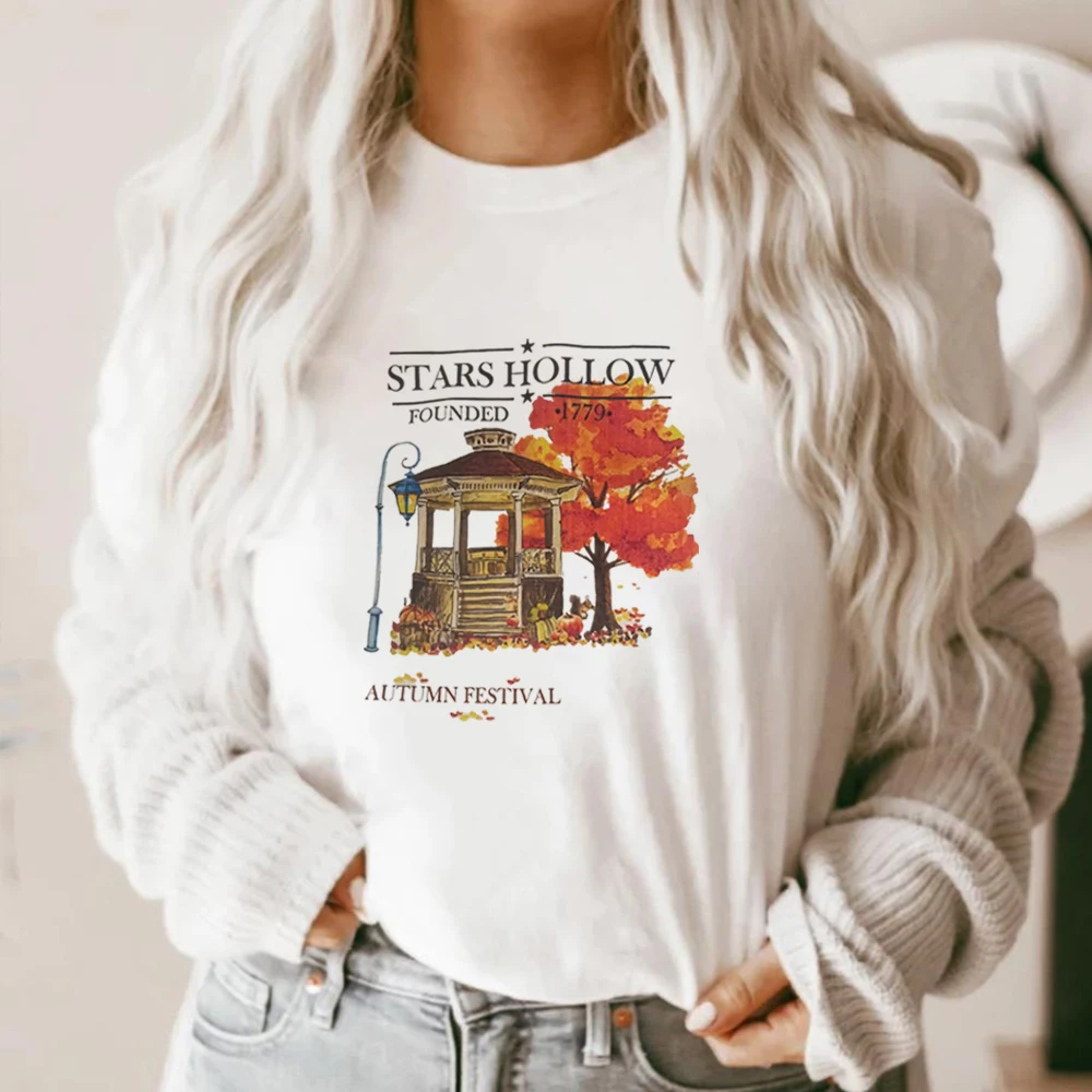 Autumn Festival Stars Hollow Gilmore Girls shirt Gilmore Girl inspired tshirt Women\'s Graphic Crew Top Gifts for Gilmore Girls