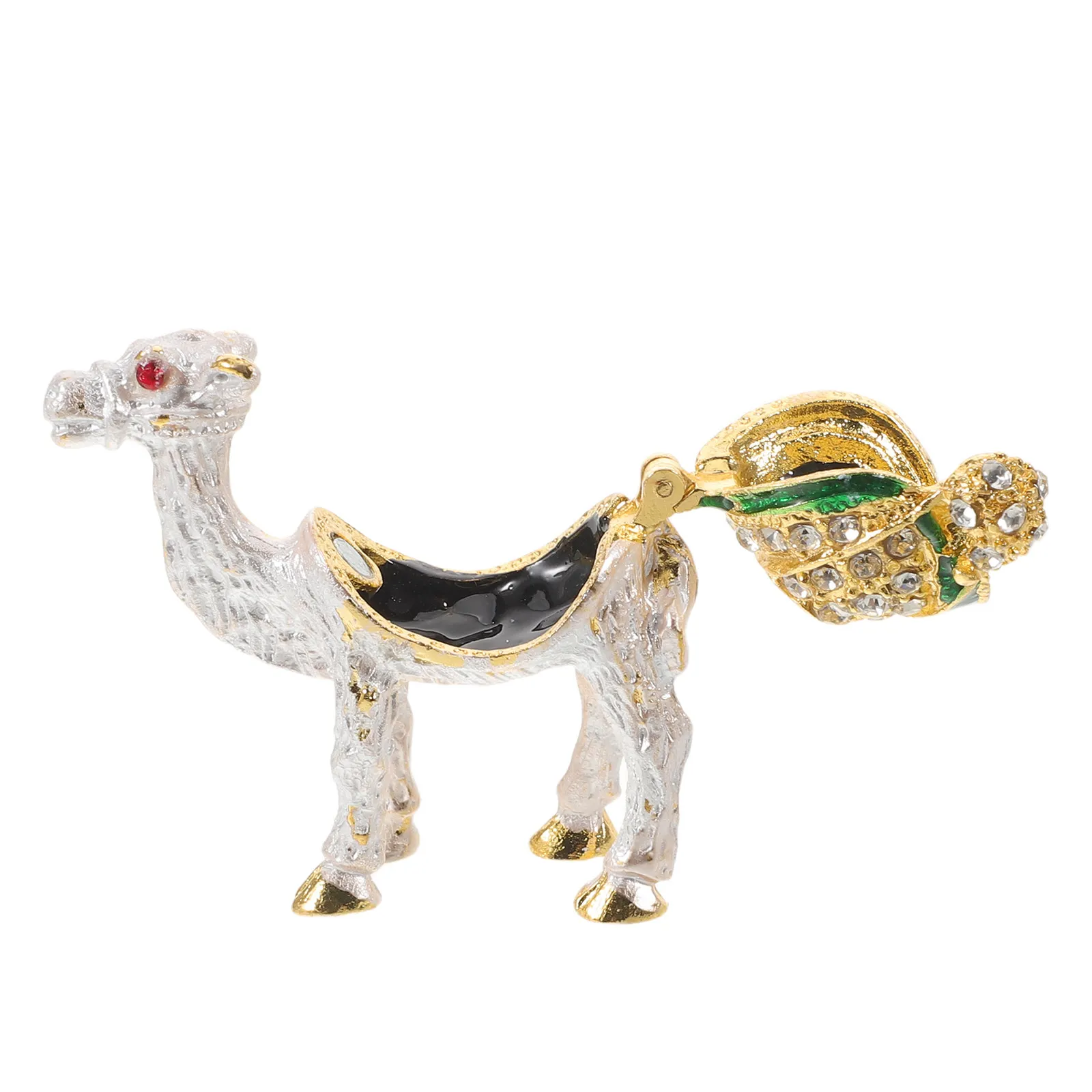 

Trinket Box Rhinestone Camel Ornament Decorative Jewelry Storage Box Hinged Artistic Jewelry Organizer for Rings Earrings