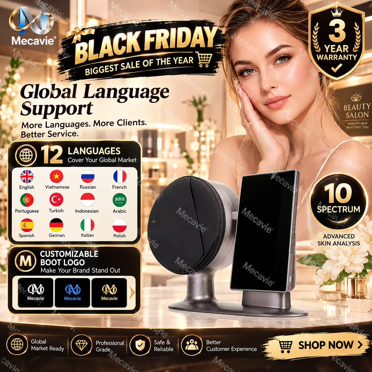 NEWEST Skin Analyzer Scanner AI Intelligent Image Instrument Detector Magic Mirror 3D Digital Facial Analysis Machine Product
