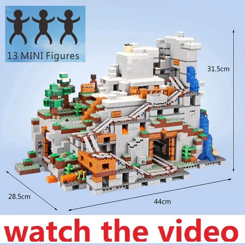 

With 13 MINI Figures Building Blocks Bricks The Mountain Cave My World Educational Toys 76010 Birthday Gifts Compatible 21137