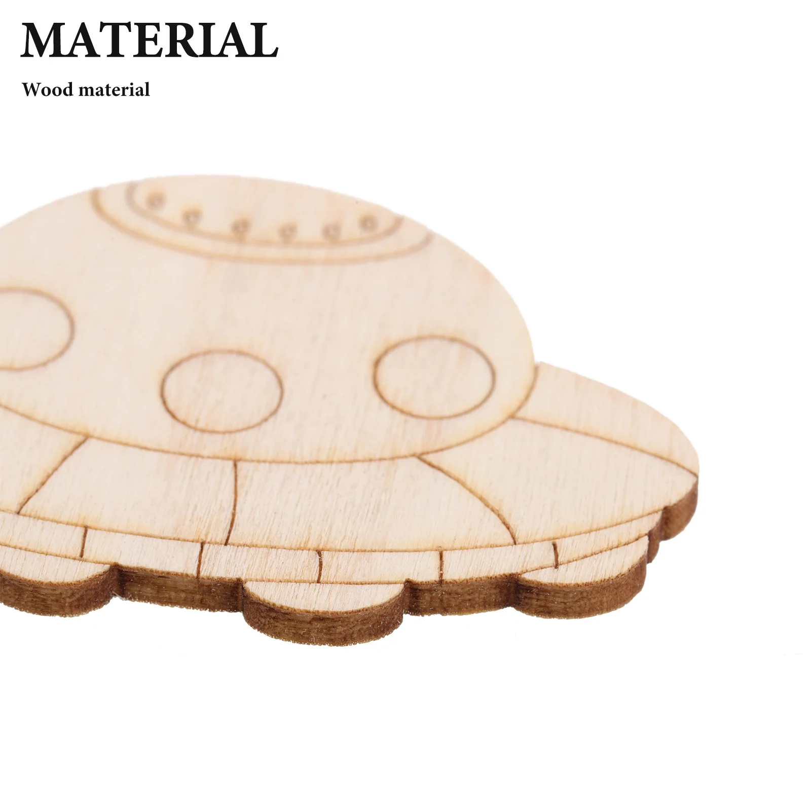 100Pcs Space Craft Kit Blank Spaceship Wooden Cutouts DIY Painting Set Kids Room Decor Astronaut Planet Alien Space Theme Party