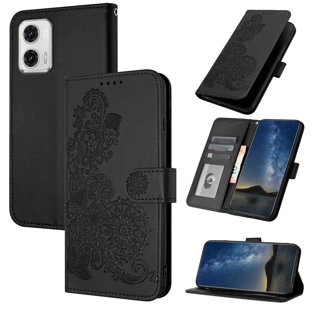 3D Flower Leather Flip Case For Tecno Camon 50 40 Premier 30C 30S 30 Pro 20 Premier Slim Wrist Rope Wallet Cover 3 Cards Coque