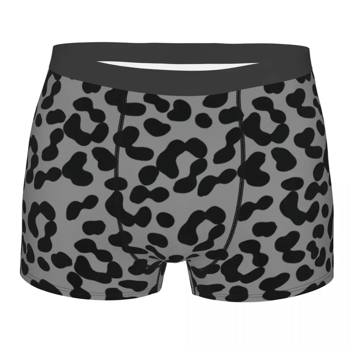 Men Modern Black Leopard Print Boxer Shorts Panties Breathable Underwear Male Printed Underpants