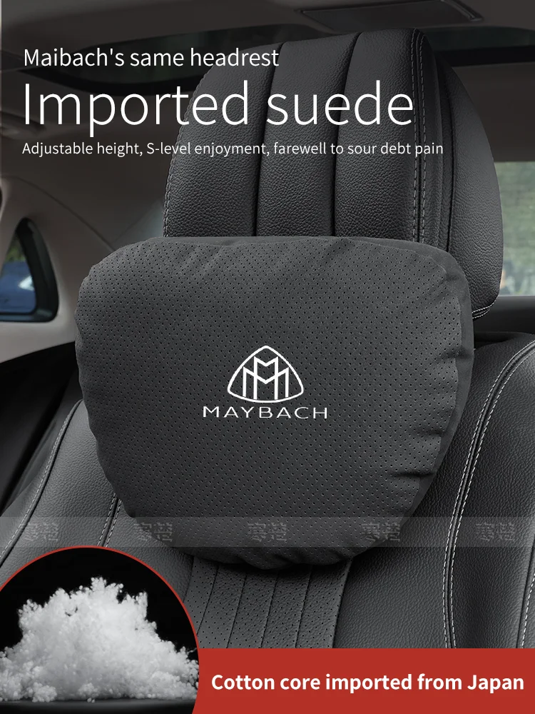 

Maybach S Class S400 S450 S480 S500 S580 S650 S680 GLS480 GLS600 Car Suede Headrest Neck Support Neck Pillow Seat Waist Cushion