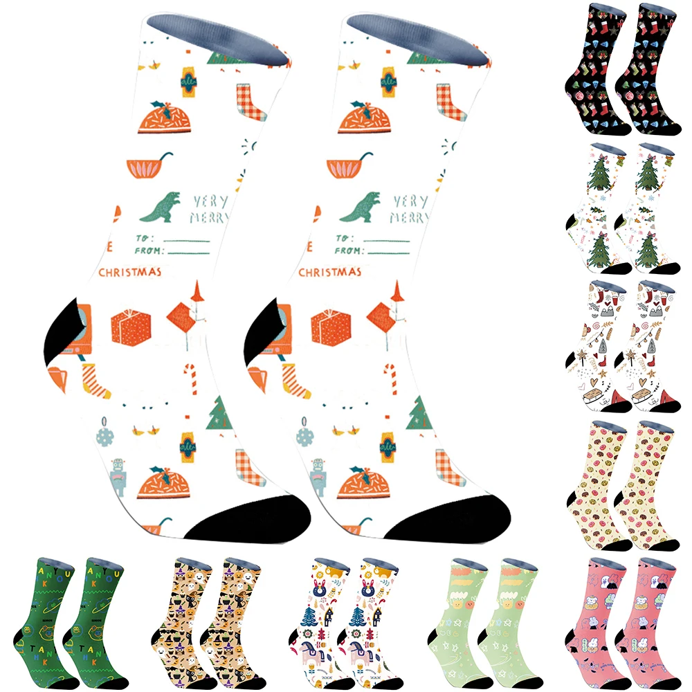 Cute Long Winter Socks Fashion Flowers Socks Set Socken 2024 New Christmas Gift