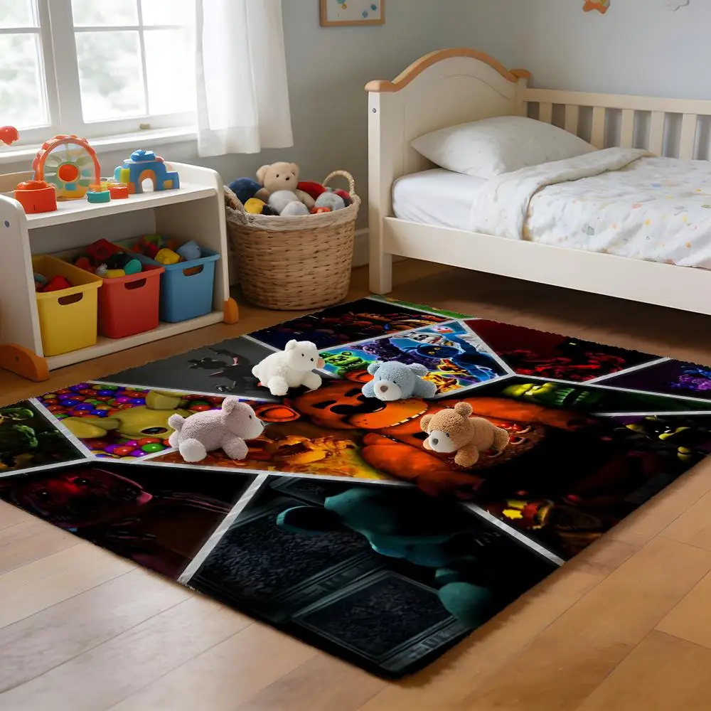 

Floor Mat Soft Flannel Rug Non-Slip Absorbent Mat for Bathroom Bedroom Home Decor Anime F-Five N-Nights at F-Freddy