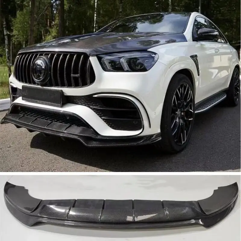 

For Mercedes Benz GLE Coupe W167 GLE350 GLE450 GLE53 Real Carbon Fiber Front Lip SPOILER High Quality Diffuser Kit Refits