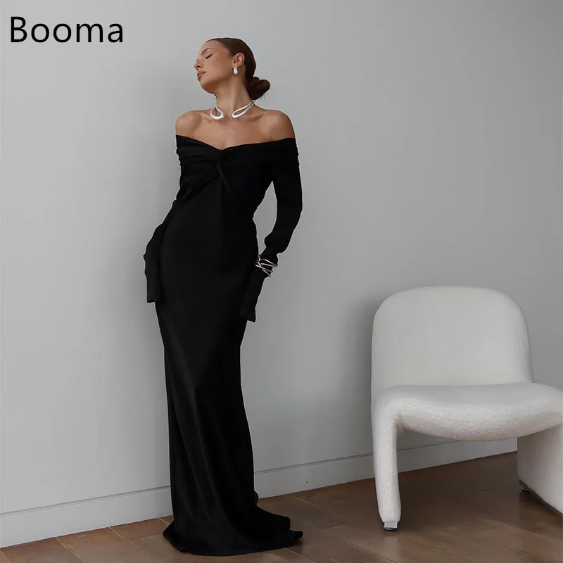 

Booma Elegant Off The Shoulder Evening Dresses Formal Party Gowns for Women Floor Length Prom Gown Customize 2025