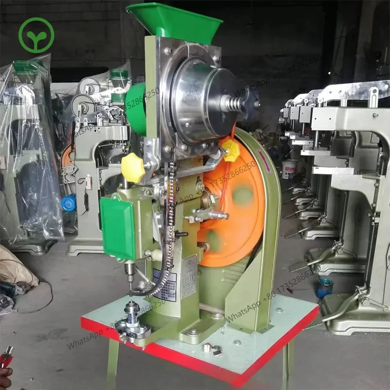 

Automatic Vertical Corn Button Machine, Semi-hollow Rivet & Impact Button Attaching Machine for Curtains