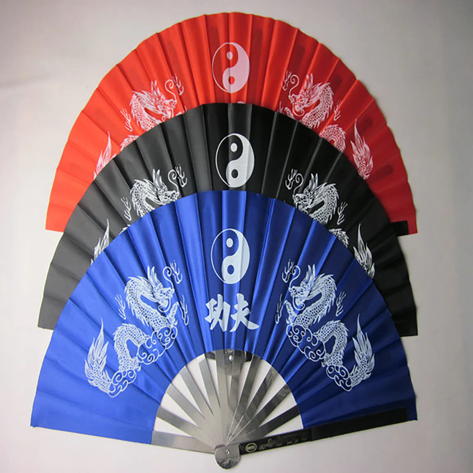 Folding Fan Chinese Kung Fu Fan Stainless Steel TaiChi Fan China Traditional Martial Arts Performance Decorate Fan Home Decor