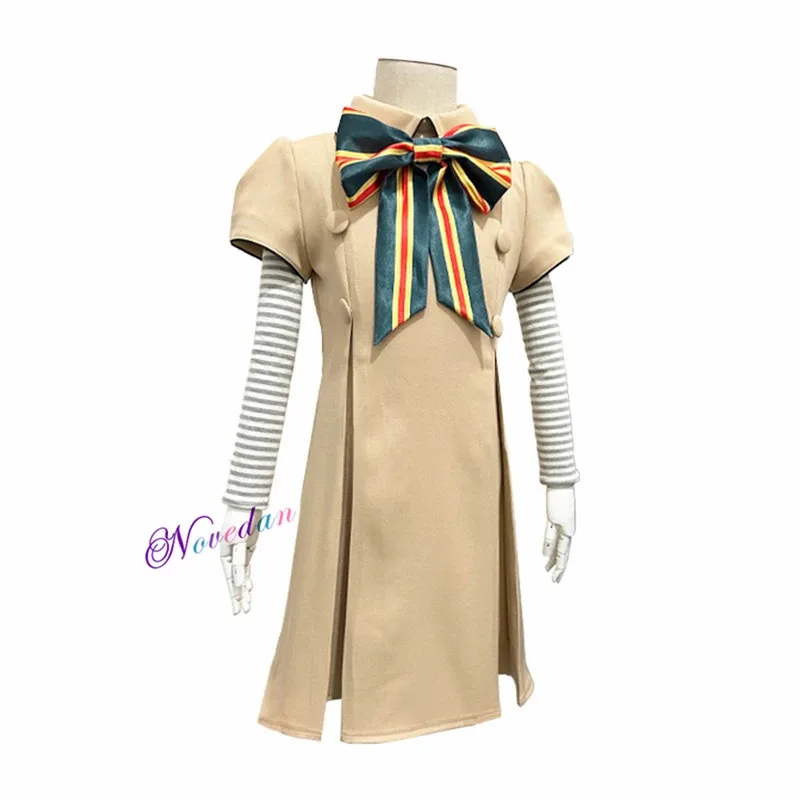 qq023Adult Kids M3GAN Cosplay Costume Wig Megan Dress AI Doll Robots Outfit Hair Full Set Halloween Party Clothes For Girls Wome