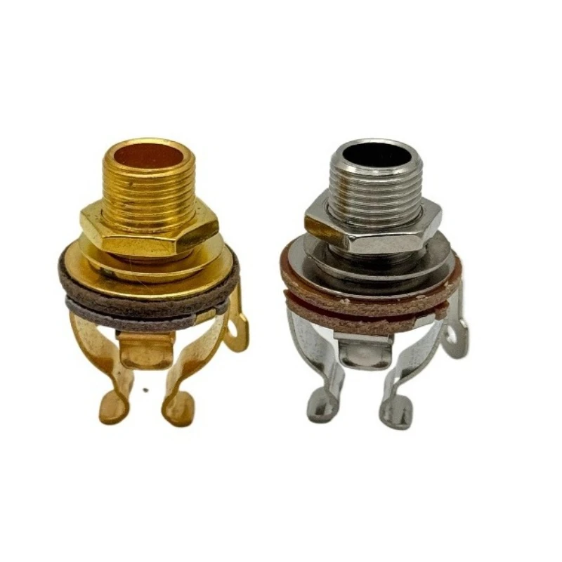 2PCS 1/4 Inch 6.35Mm Stereo Input Jack-Plug Socket Stereo Input Plug Socket Guitar Pickup Output Jack for Electric Guitar Bass