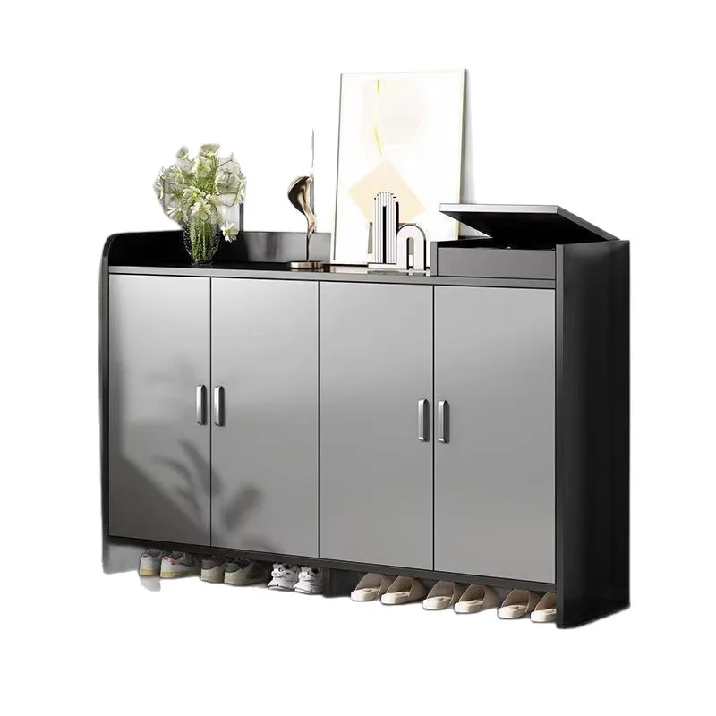 

shoe cabinet, shoe rack, doorway corridor, shoe storage cabinet, household entrance door, raised against the wall, multi-layer