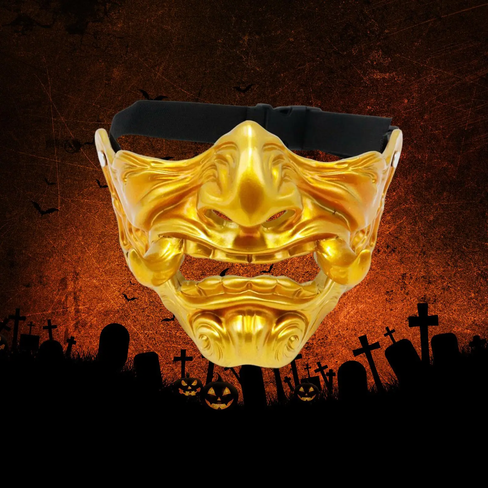 

Head Mask 3D Samurai Half Face Mask for Shows Stage Performance Adults