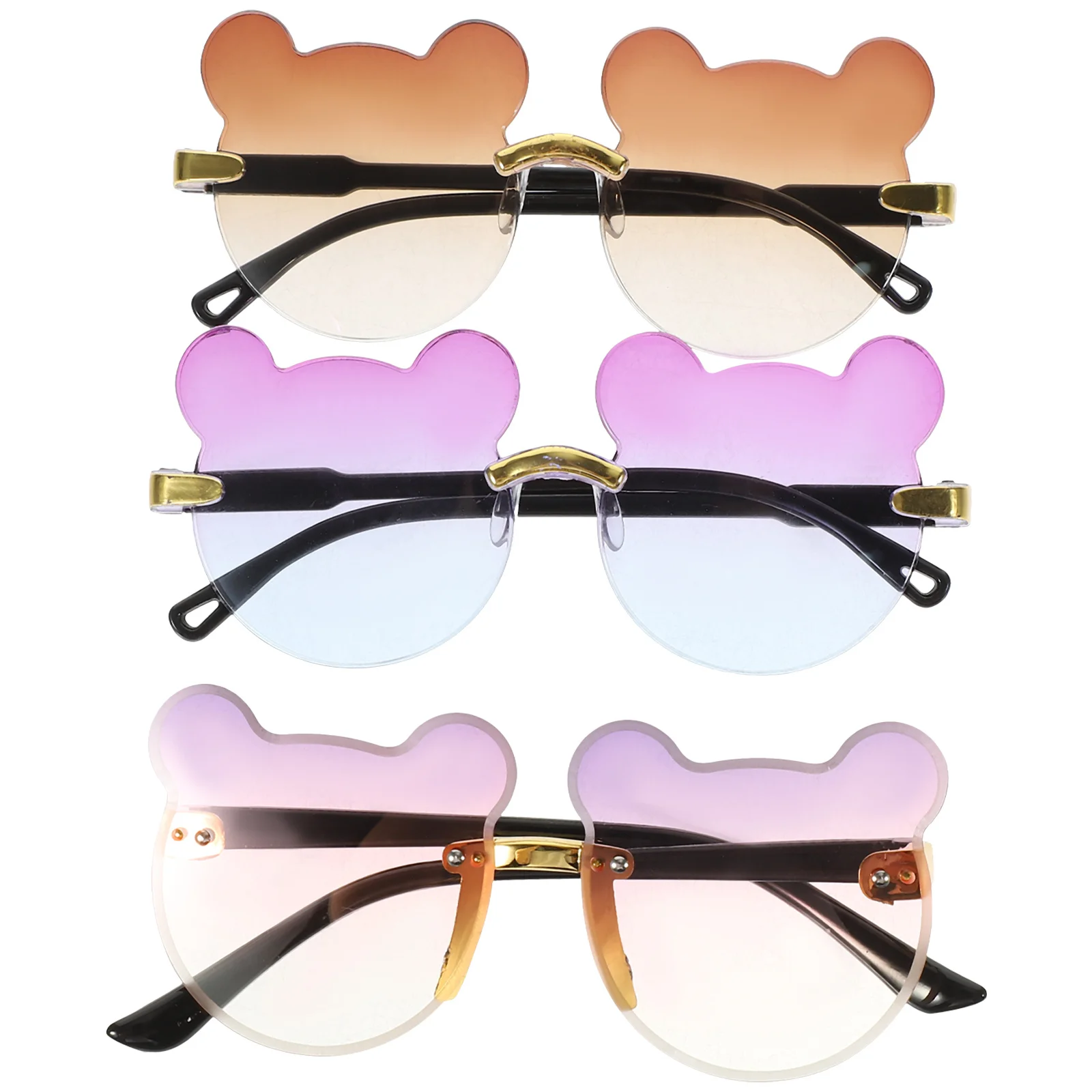 

3Pcs Bear Sunglasses Cute Cartoon Look Lightweight Party Glasses Novelty Funny Sunglasses Festival Accessories