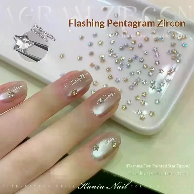 50 pezzi stella zircone strass per unghie nail art fascino scintilla 3D rivetto per unghie fondo piatto parti di decorazione per unghie manicure fai da te