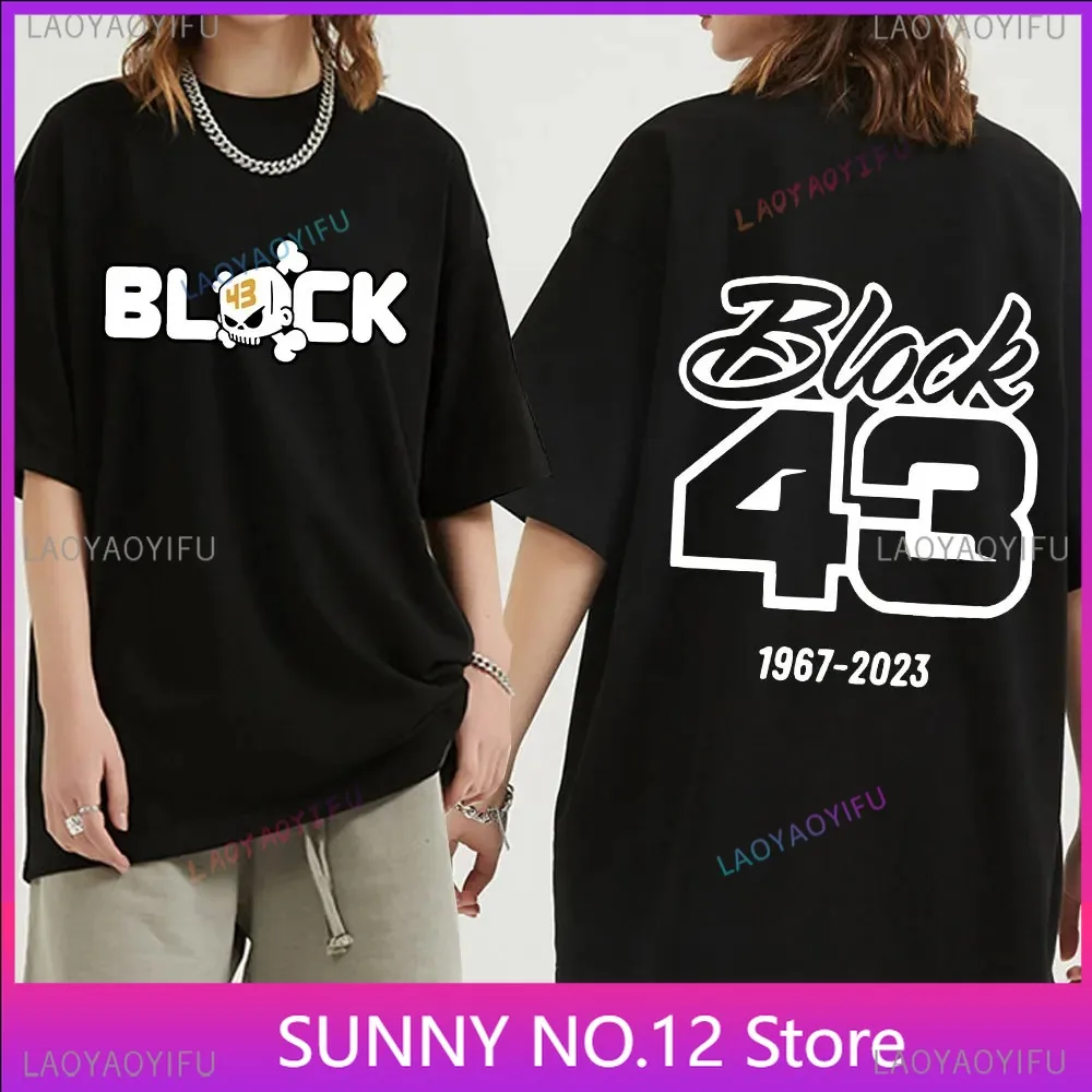 Block 43 T Shirt Fashion Men Harajuku Graphic Popular Letter Print Famous T-shirts Aesthetic Gothic Casual T-shirt Tops