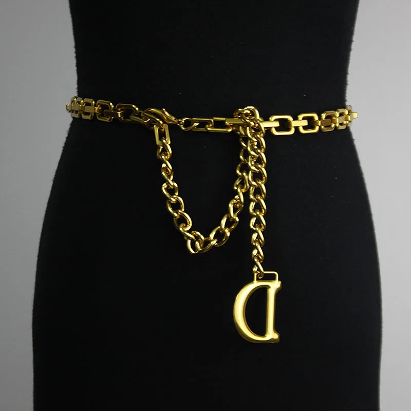 

Handmade Heavy Metal Chain Women Link Chain Waist Belt Dress Shirt Decoration HIgh Quality Luxury Designer Ceinture Pour Femme