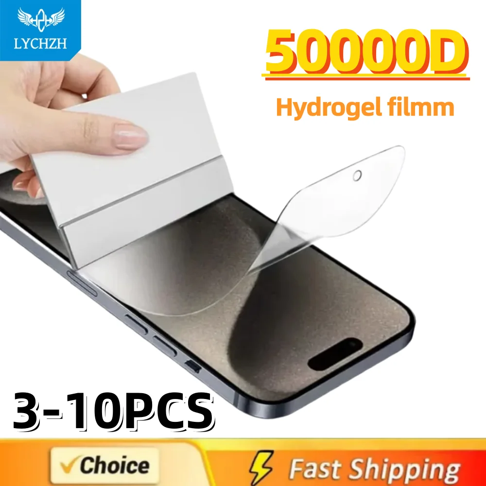 3-10PCS Full Cover Hydrogel Film For iPhone 16 11 12 13 14 Pro Max 7 8 14 Plus Screen Protector For iPhone 13 12 Mini X XR XS