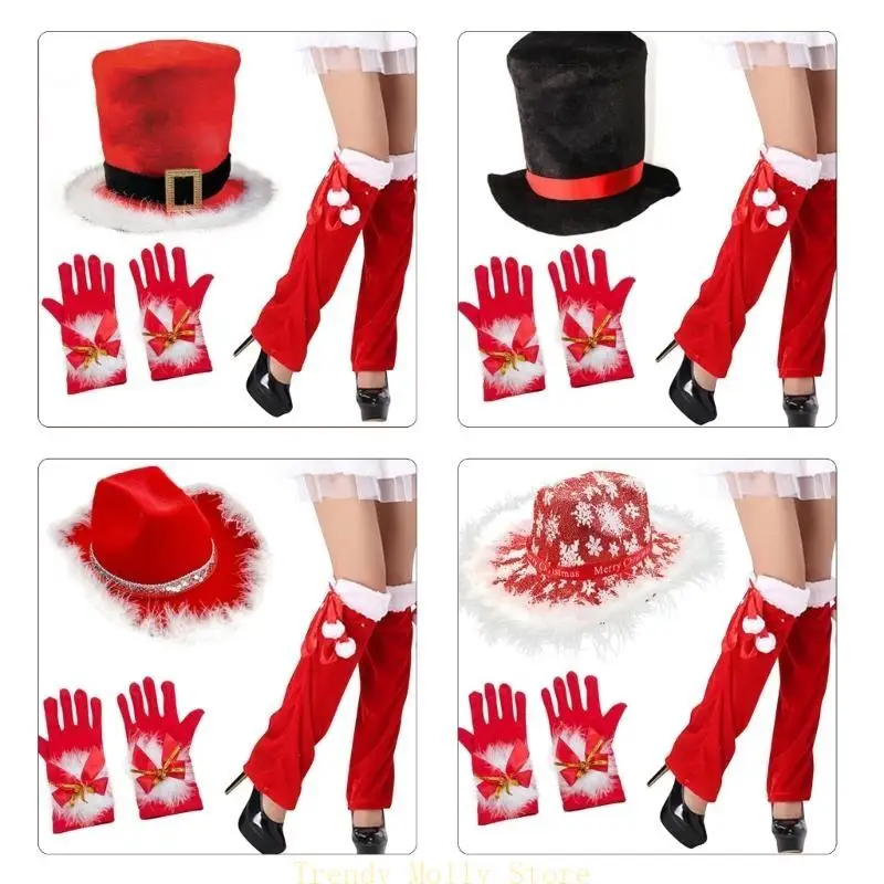 N5KB Holida Ostra Hats Hats Socki i rękawiczki Make Up Christmas Hats Dekoracje