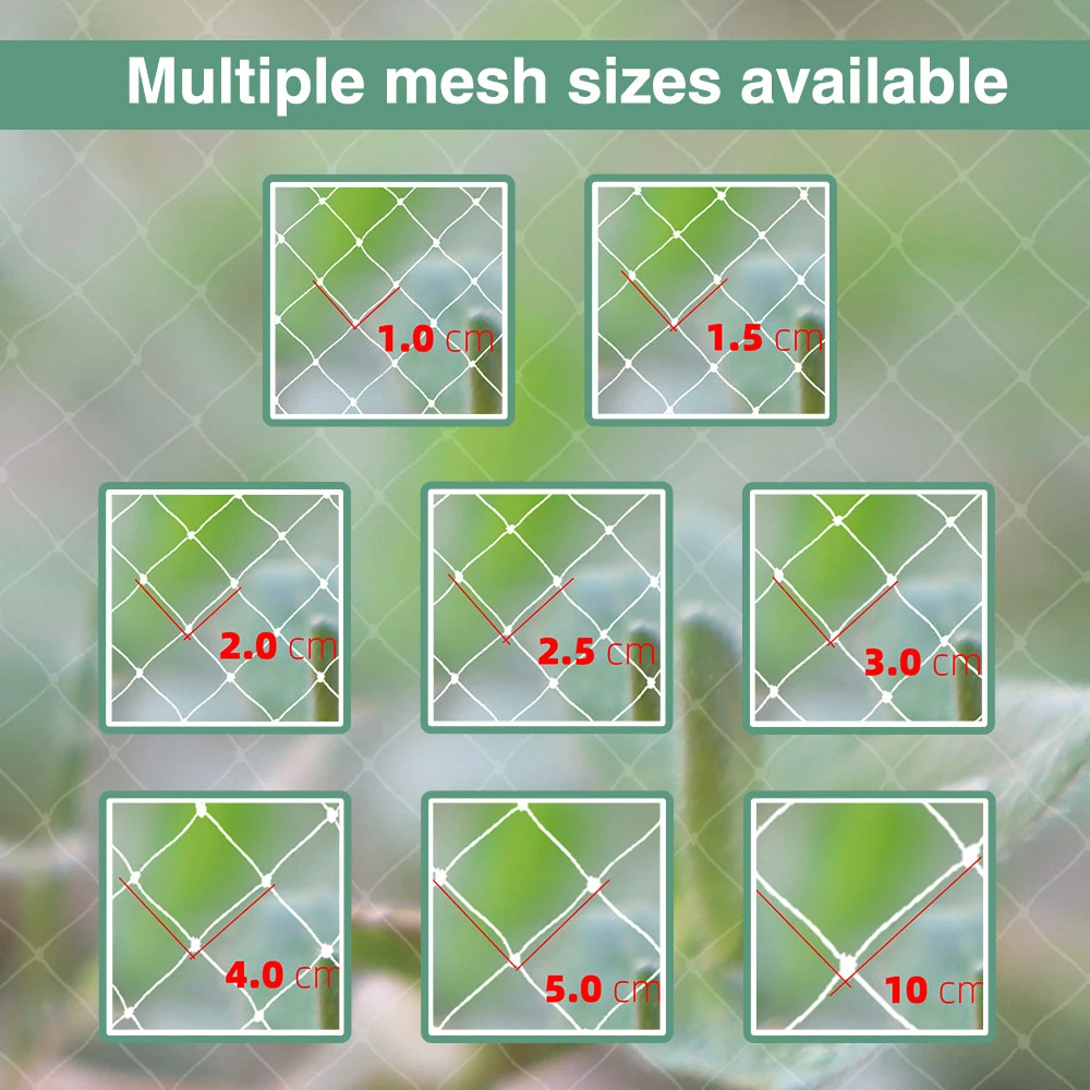 2x1-20M Heavy Duty Bird Netting Garden Plant Fruits Protective Net Agricultural Protection Fence Mesh Anti-bird Square Covers