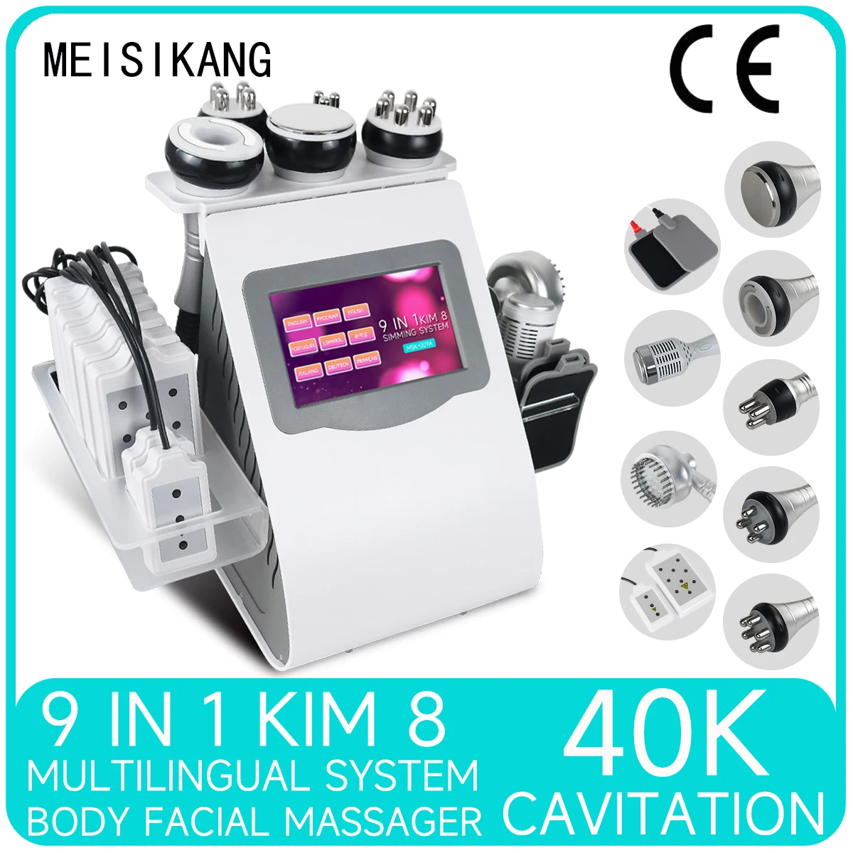 MEISIKANG 9 in 1 40K cavitazione ultrasuoni KIM8 massaggio per la perdita di peso Ems macchina per
