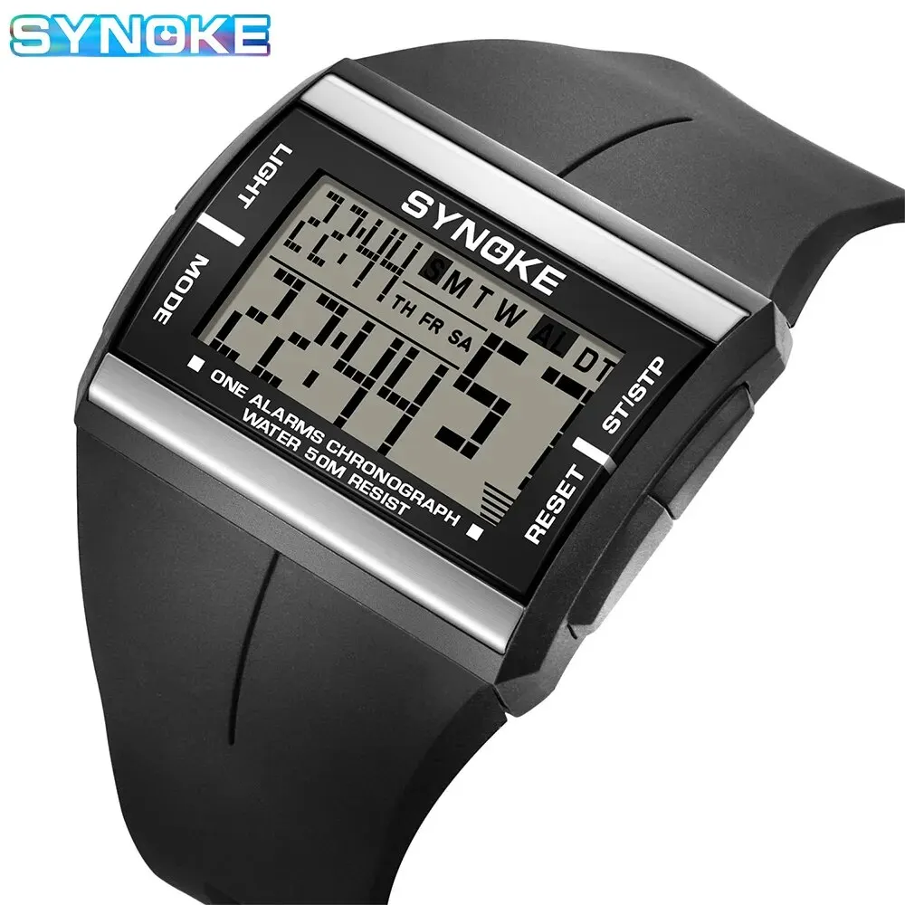 SYNOKE Outdoor Digital Watch New For Men Fashion Retro Men Watch Sports Waterproof Men Watch Multifunctional Seven Lights