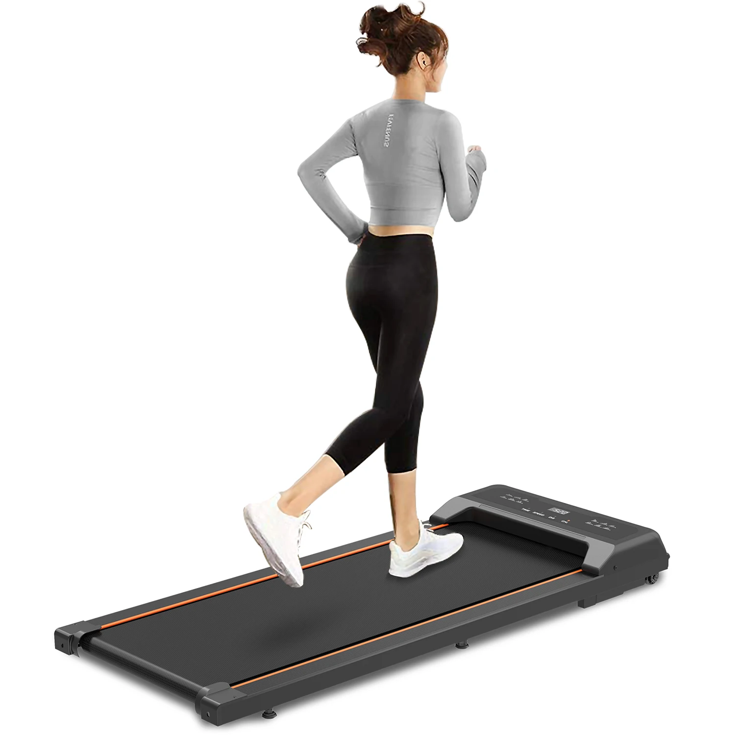2.5HP Portable Walking Pad Under Desk Treadmill, Running Machine for Home Office with LED Display and Remote Control 265lbs