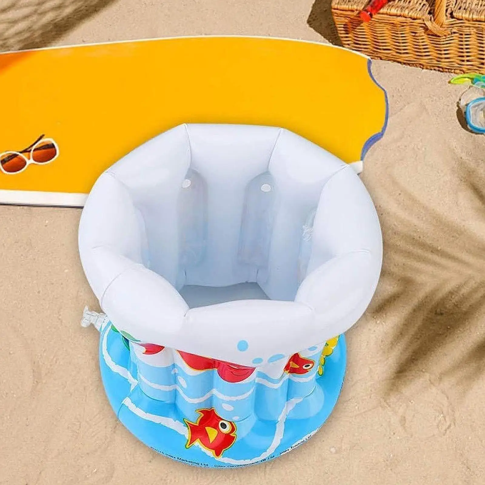 Inflatable Ice Bucket Drink Cooler Kids Beach Water Bucket Supplies Multifunction Summer Activities for Birthday Themed Party