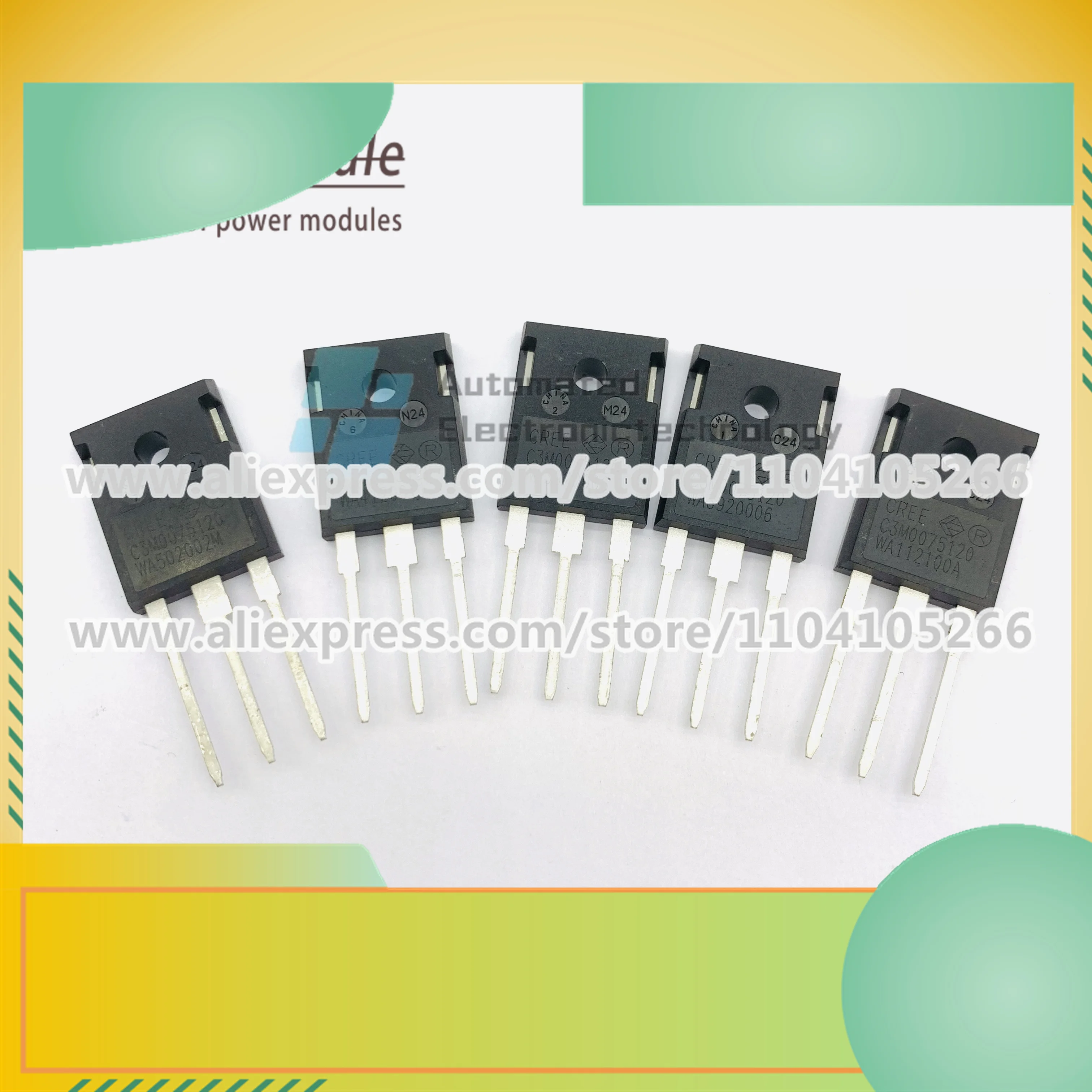 

New Bulk Cargo C3M0075120D C3M0075120 1200V 30A 75mΩ TO-247-3 Silicon Carbide Field Effect Transistor 1 piece=2PCS