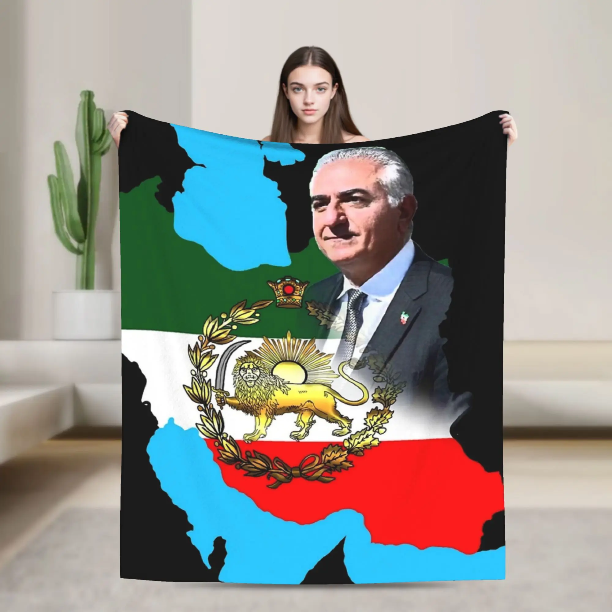 King Reza Pahlavi Iran Plush Blanket Kids Adult  Flannel Bedding Throws For Couch Chair Sofa Bed Super Soft Bedspread Gift Idea