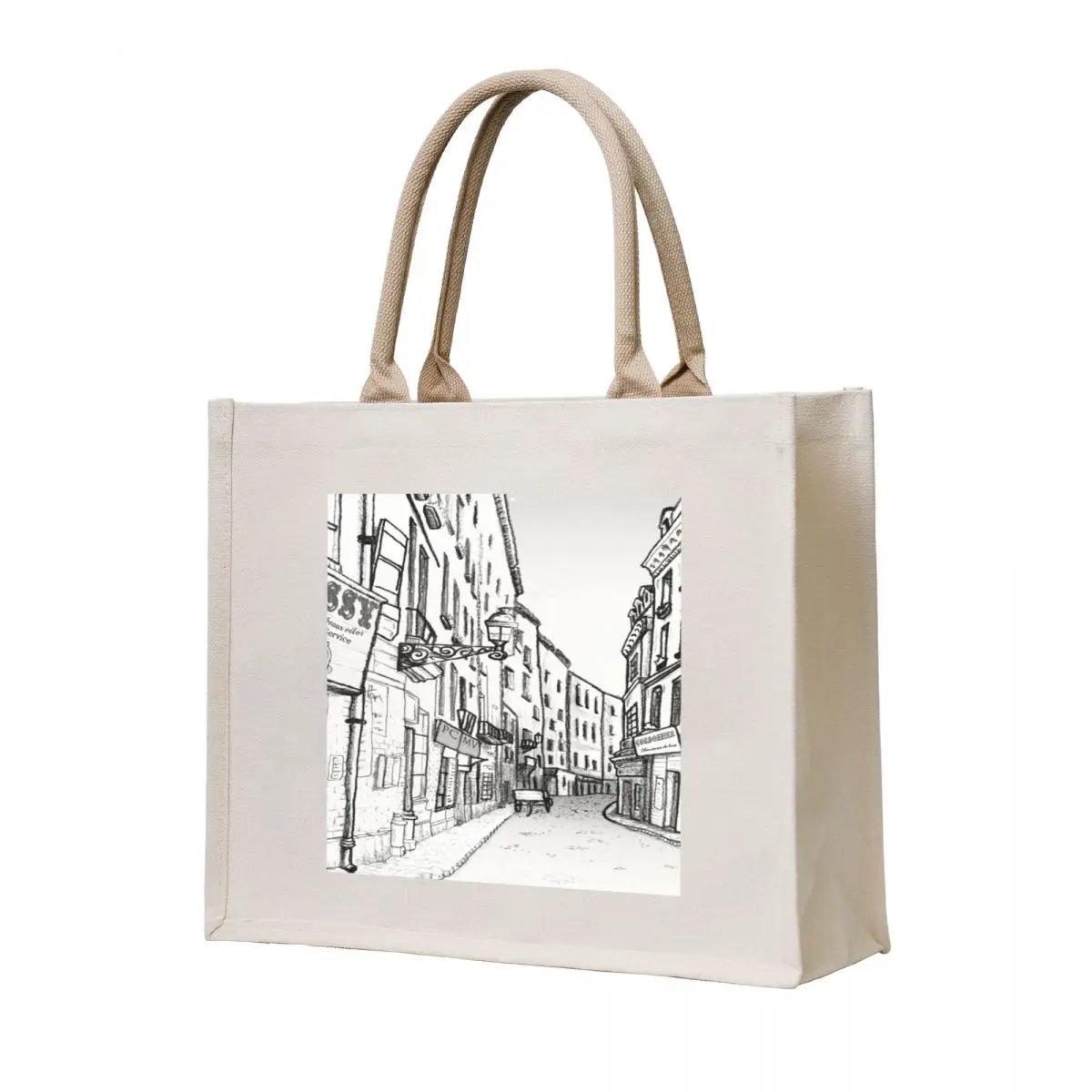 

Old Paris Street scene, early dawn Tote Bag tote bags cloth bags tote bag men's Cloth bag Canvas for women