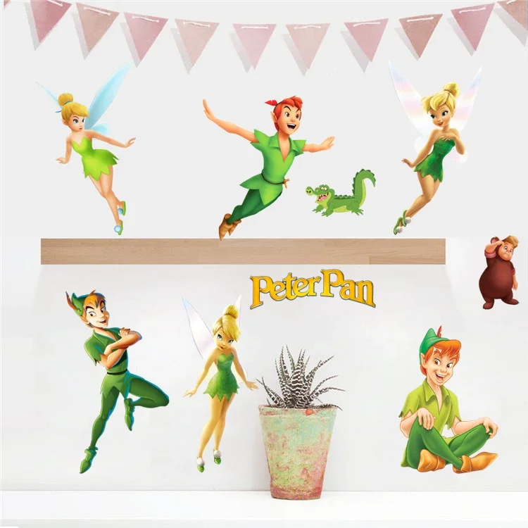 Fairy Tale 3D  Peter Pan Wall Stickers  Decals Cartoon Wallpaper Decor For Bedroom D021