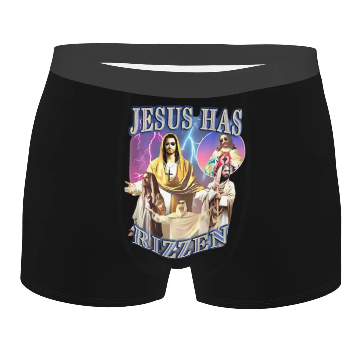 

Custom Jesus Has Rizzen Boxer Shorts For Men 3D Printed Underwear Panties Briefs Stretch Underpants