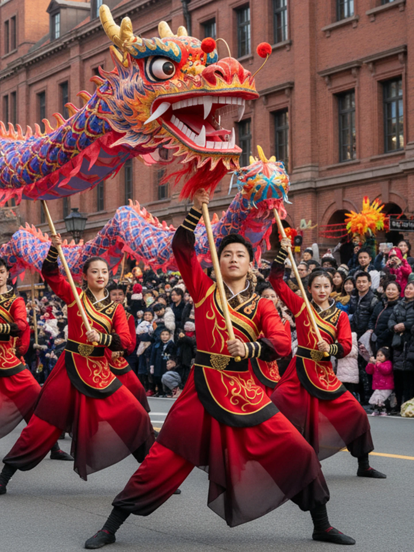 

2026 New Wind Driven Dragon Performance Clothing ex Adult Winter Stage Costume Polyester Material Traditional Ethnic Sle