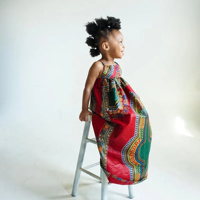 African Clothes Kids Fashion Dashiki Dress Robe Africaine Baby Girl Clothes 2 Pcs Sets Sleeveless African Dresses for Girls