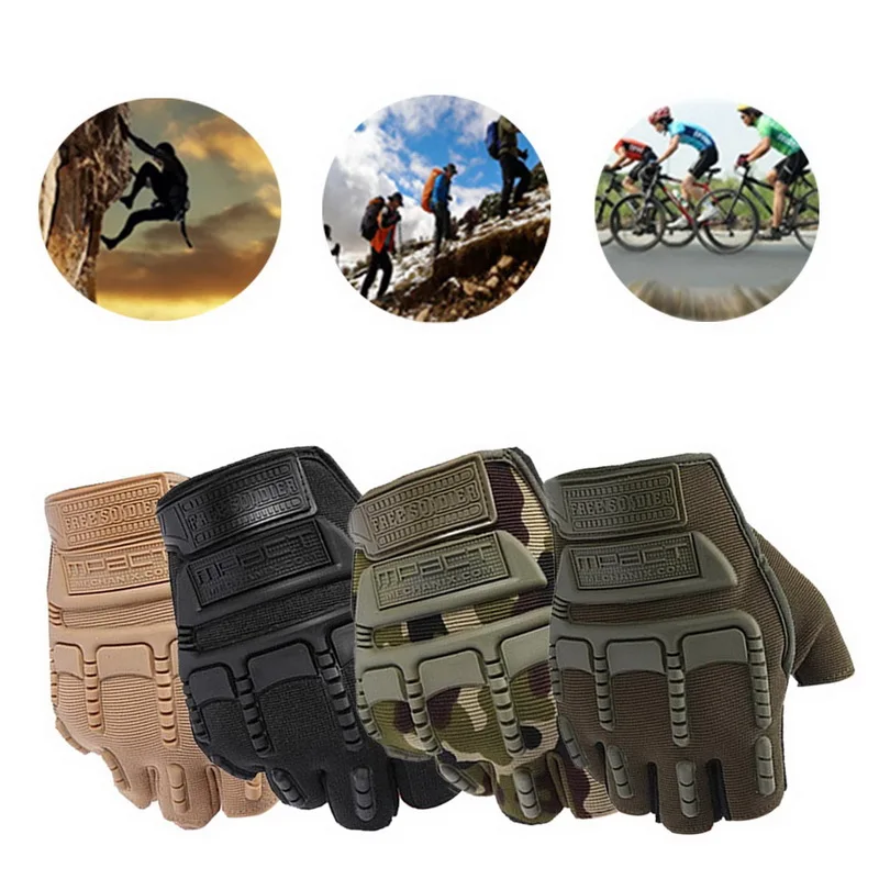 Men\'s Fingerless Military Gloves Outdoor Working Hunting Tactical gloves Anti-Slip Mtb Bike Bicycle Motorcycle Driving Gloves